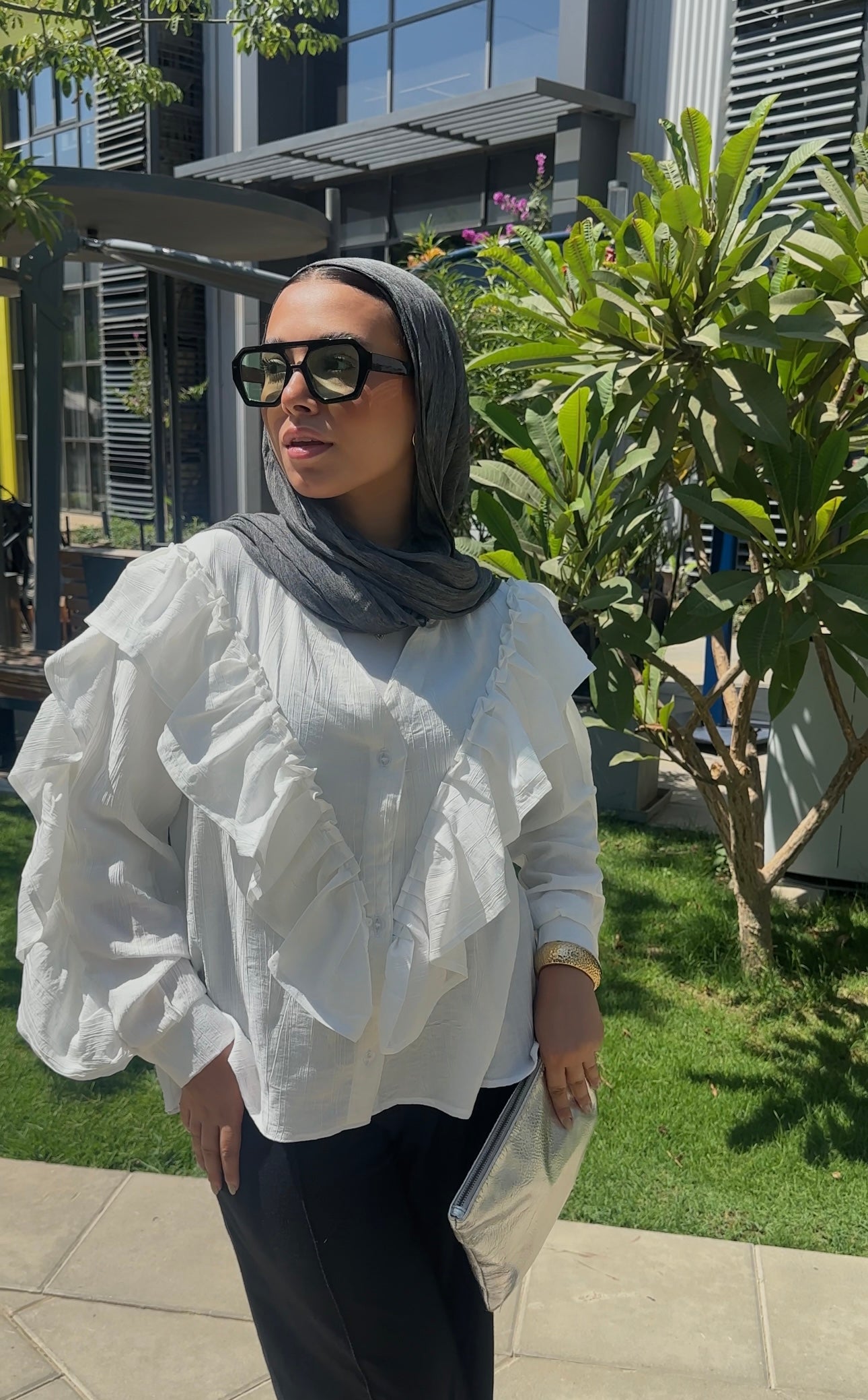 Every Ruffle Blouse In White