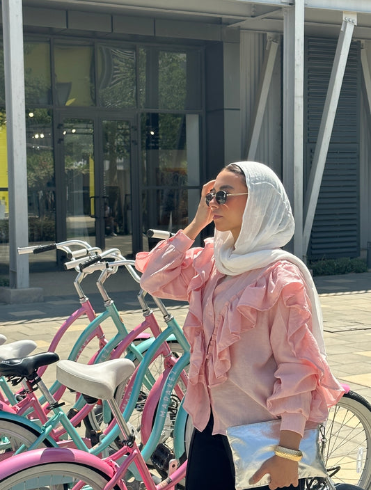 Everyday Ruffle Blouse In Light Pink