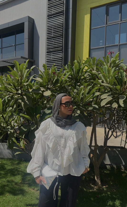 Every Ruffle Blouse In White